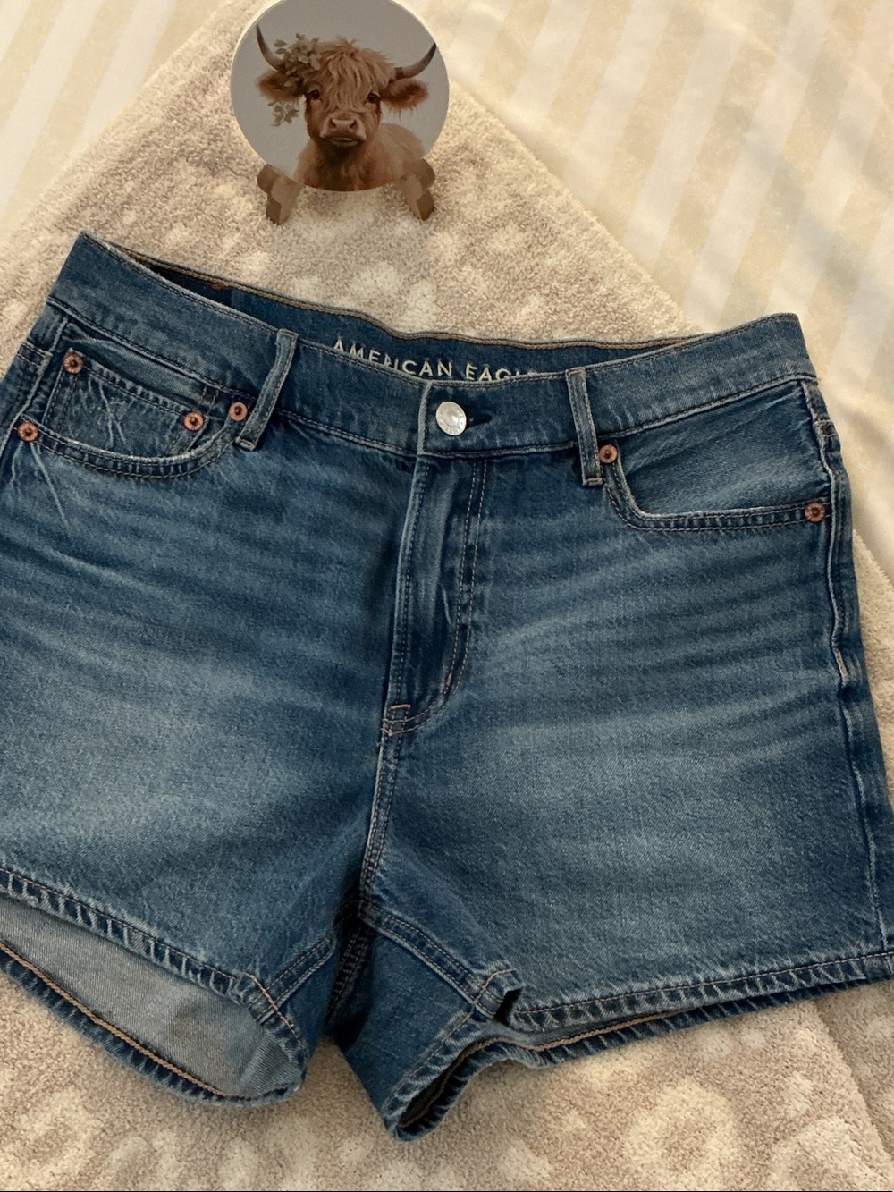 American Eagle Blue Faded Denim Shorts